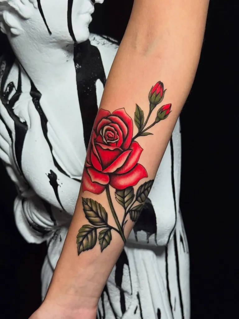 Neo-traditional rose on arm